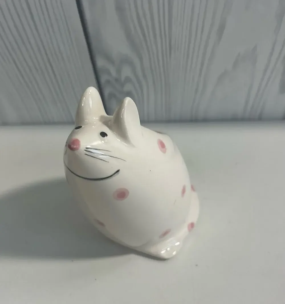 Adorable Vintage Mouse Candle Holders Polka dots MCM  Japan